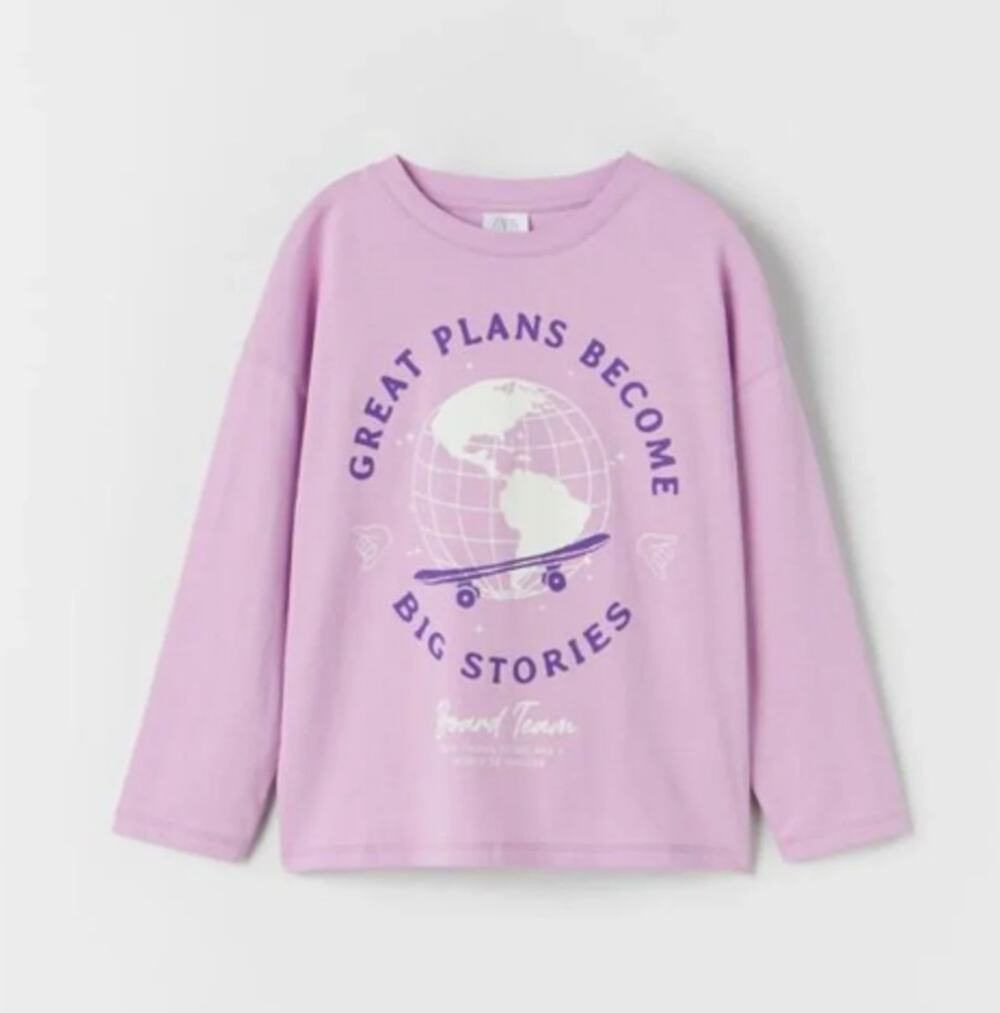 NEW! Zara Printed T-Shirt in LILAC (10)